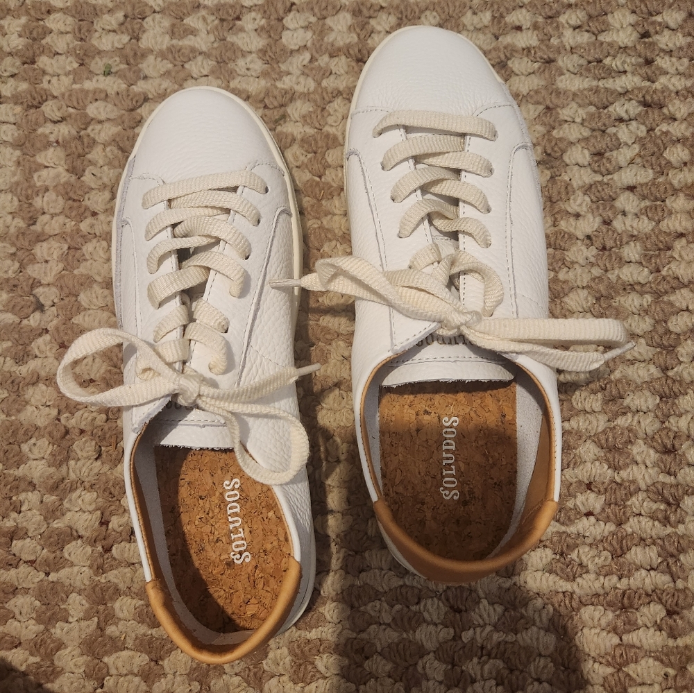 Soludos white leather sneakers
